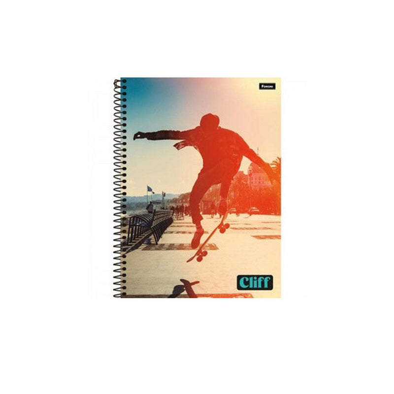 Caderno Universitário C.d 12 Matérias 192 Folhas Cliff Masculino Capa Sortida 4 Und - Foroni