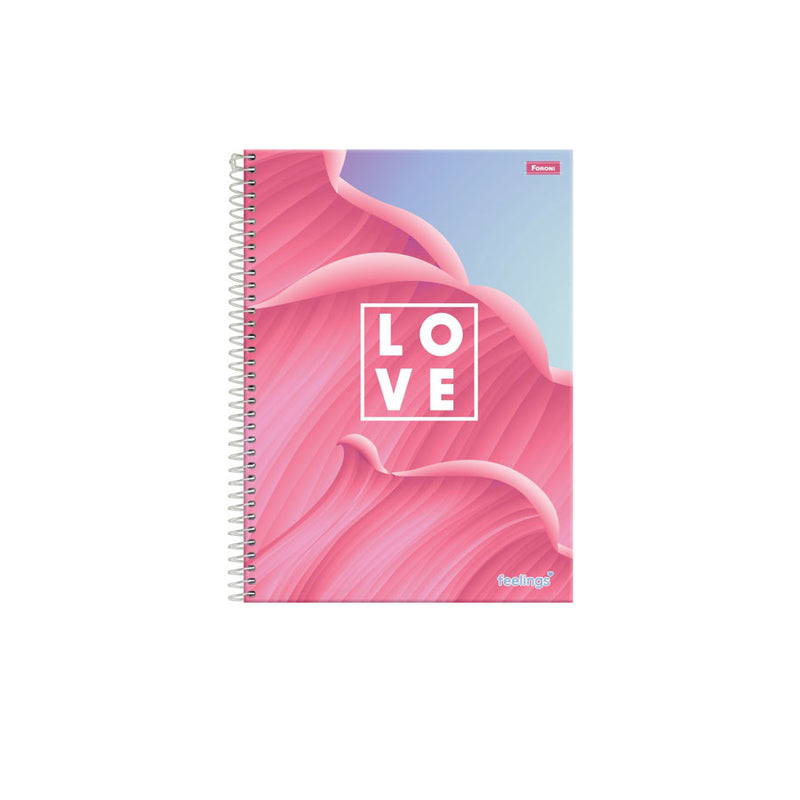 CADERNO UNIVERSITÁRIO CAPA DURA 240FLS 15 MATÉRIAS FEELINGS FORONI