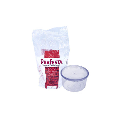 Pote Redondo 250ml com Lacre 10 Unidades