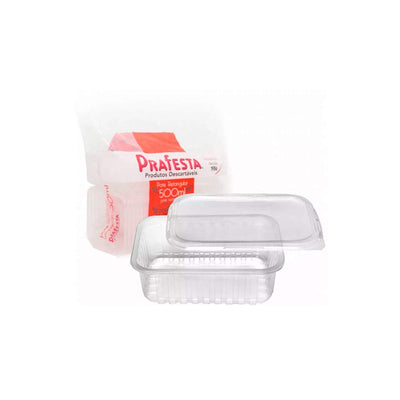 Pote Retangular 500ml com Lacre 10 Unidades