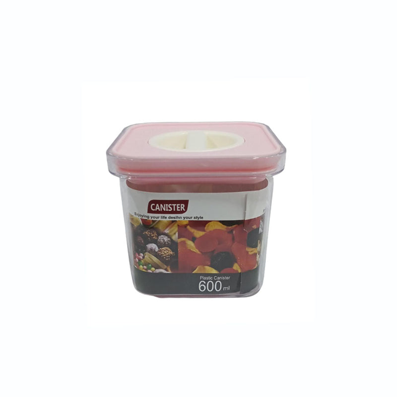 Pote de Acrílico Quadrado  com Trava 600ml