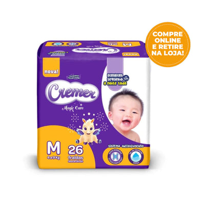 Fralda Descartável cremer jumbo M - 26 Unidades