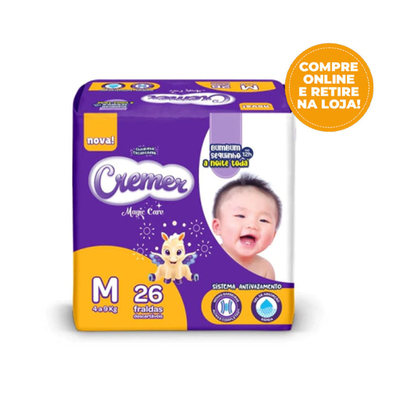 Fralda Descartável cremer jumbo M - 26 Unidades