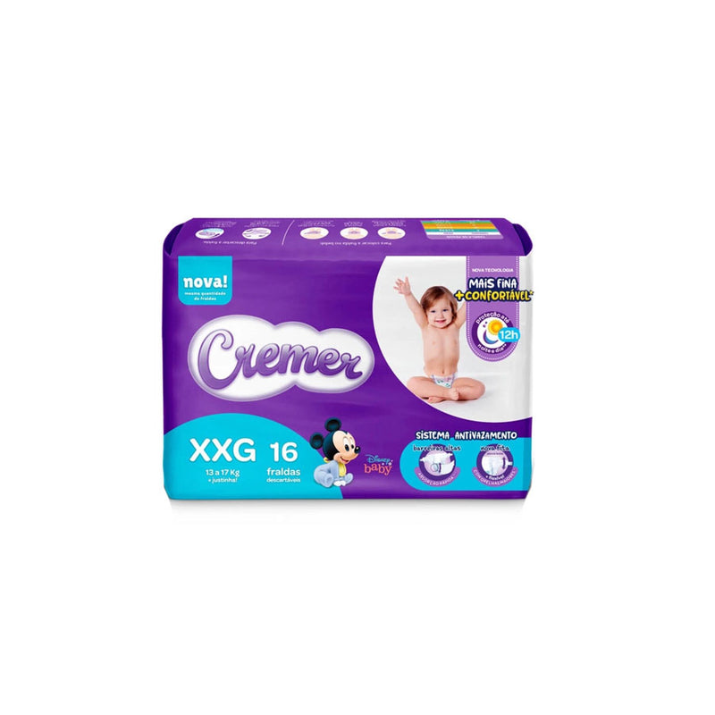 FRALDA DESCARTÁVEL CREMER JUMBO XXG - 16 UNIDADES
