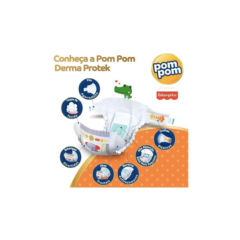 Fralda Pom pom Derma Protek Jumbo G Com 24 Unidades