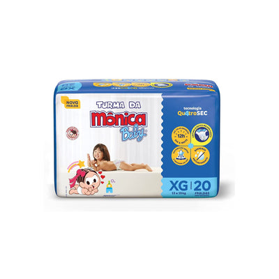 Fralda Turma da Monica Baby Jumbo XG - 20 Unidades