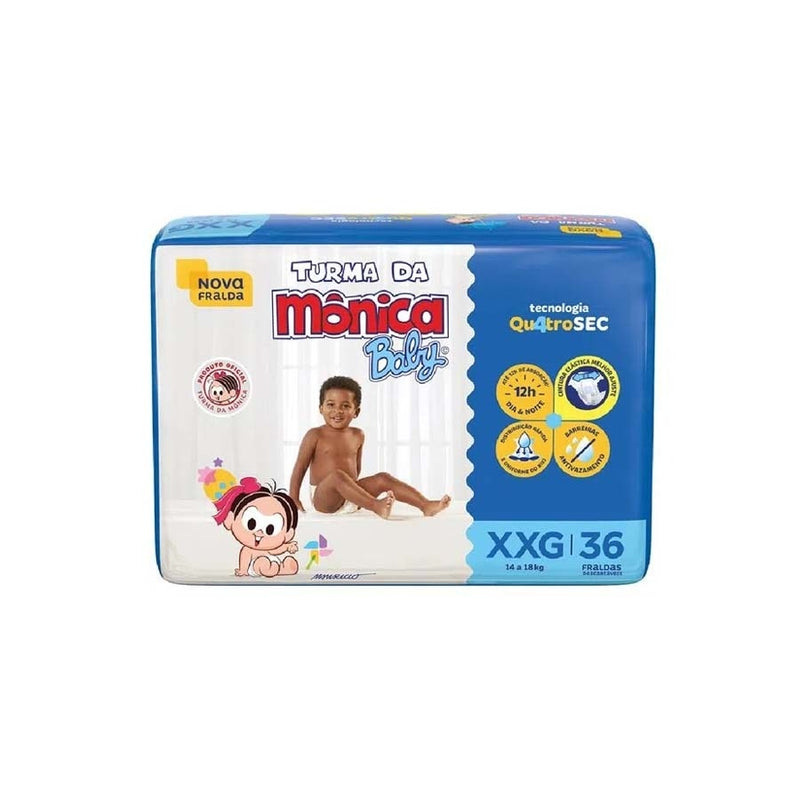 Fralda Turma Da Mônica Baby Mega Tamanho Xxg Com 36 Unidades