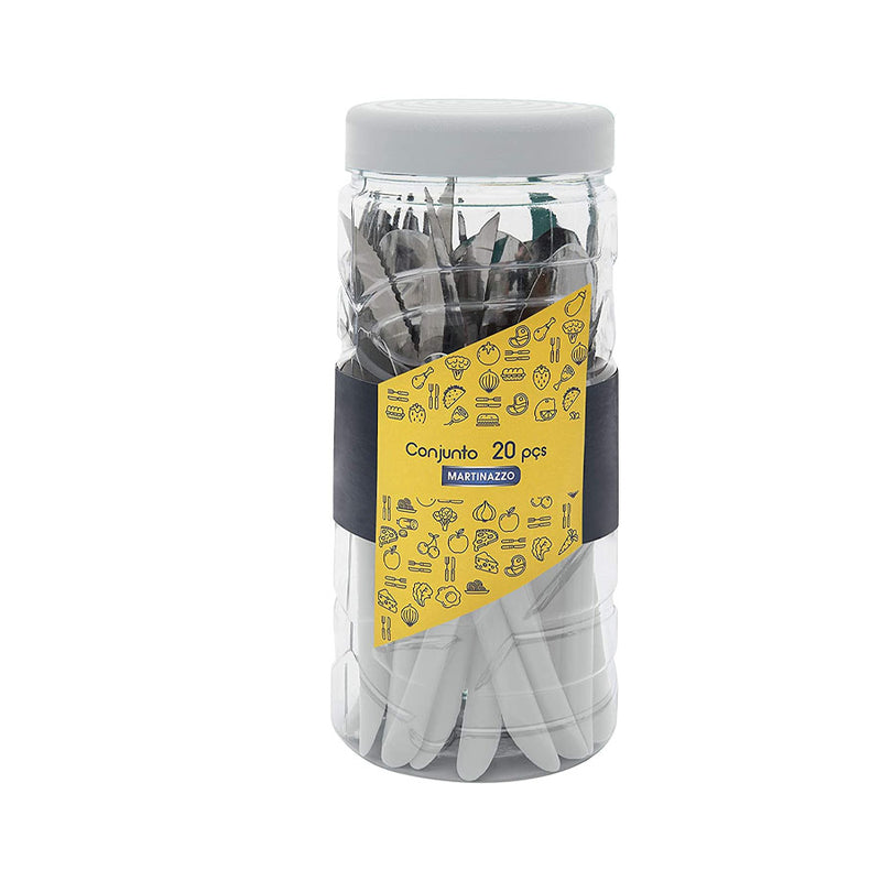 Conjunto de talheres 20 Peças Cabo Branco