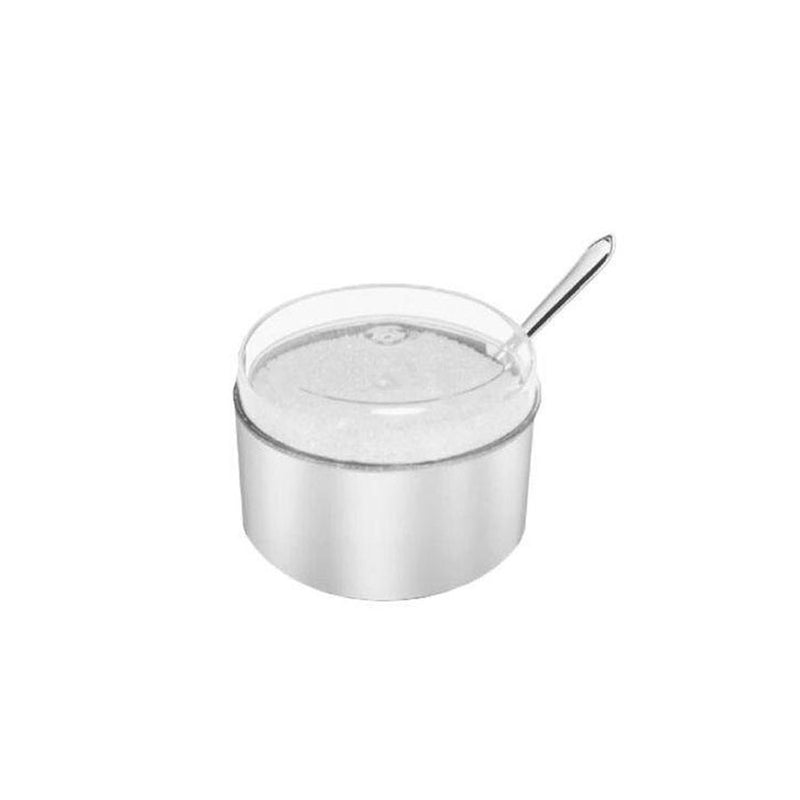 Açucareiro Aço Inox Tampa Transparente Acrilico E Colher