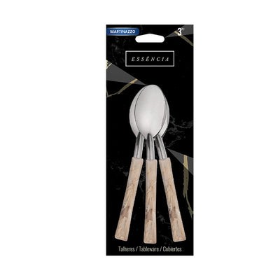 Conjunto com 3 Colheres de Mesa Cabo Arcadia Natura Linha Urbano