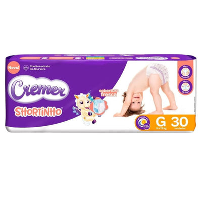 Fralda Cremer Shortinho Jumbo G 30 Unidades