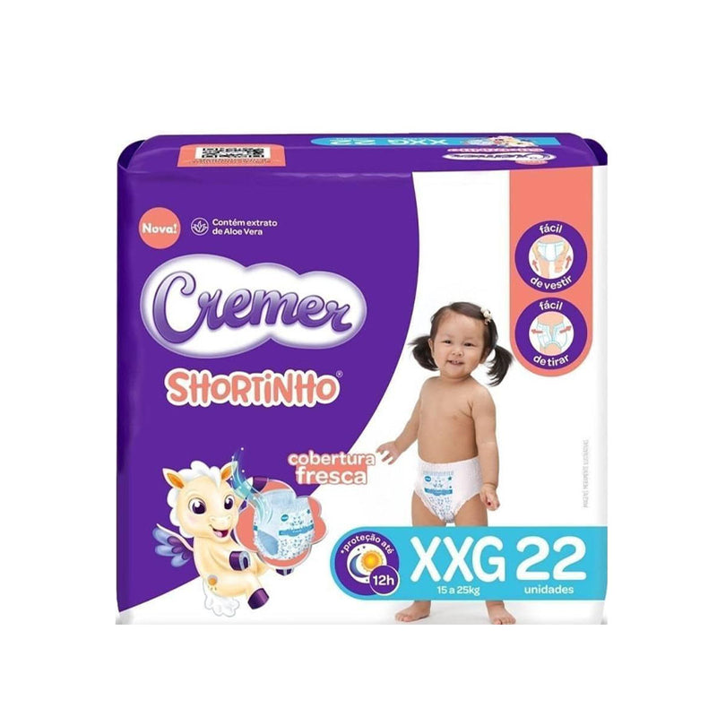 Fralda Descartável Cremer Shortinho Jumbo XXG 22 Unidades