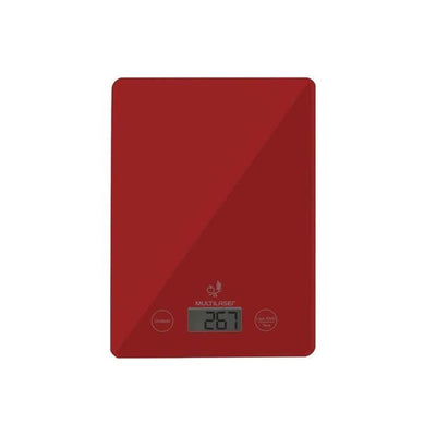 BALANÇA DE COZINHA DIGITAL PLANA ATE 5KG VERMELHO