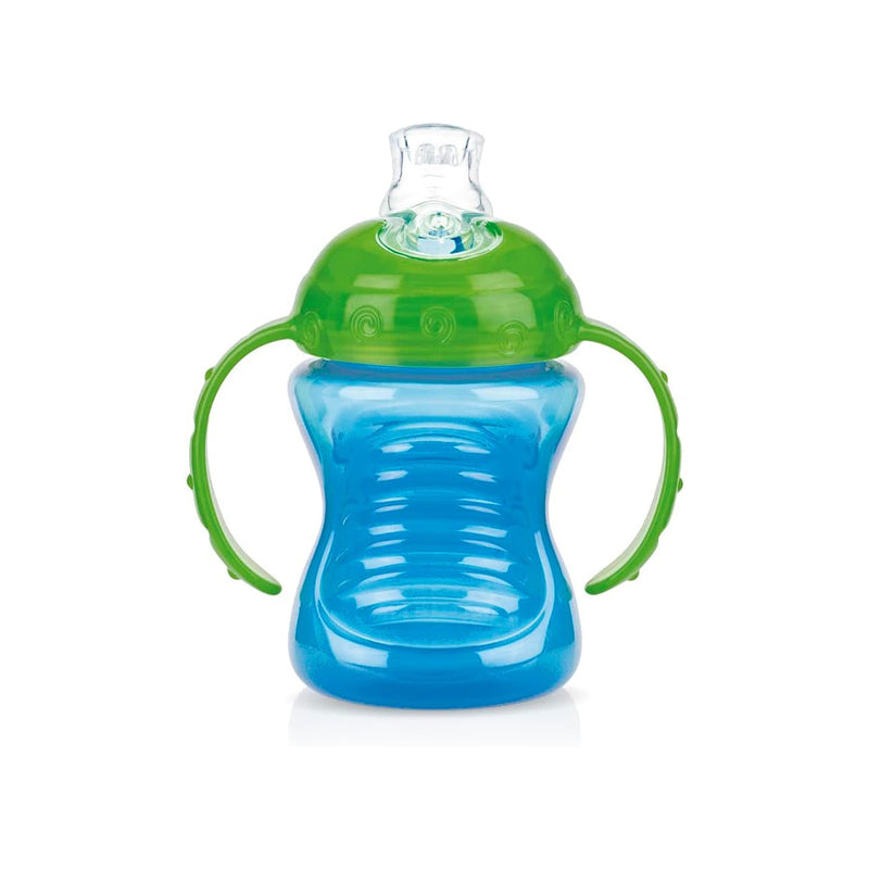 Copo Com Alça E Bico De Silicone Azul - Nûby