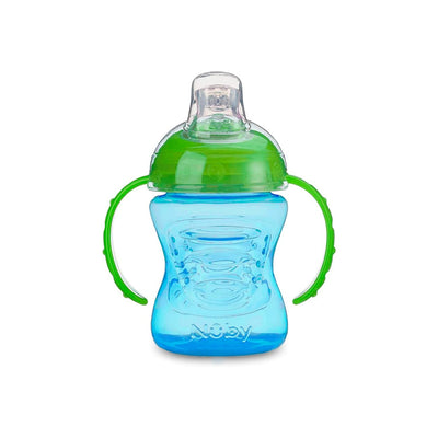 Copo Com Alça E Bico De Silicone Azul - Nûby