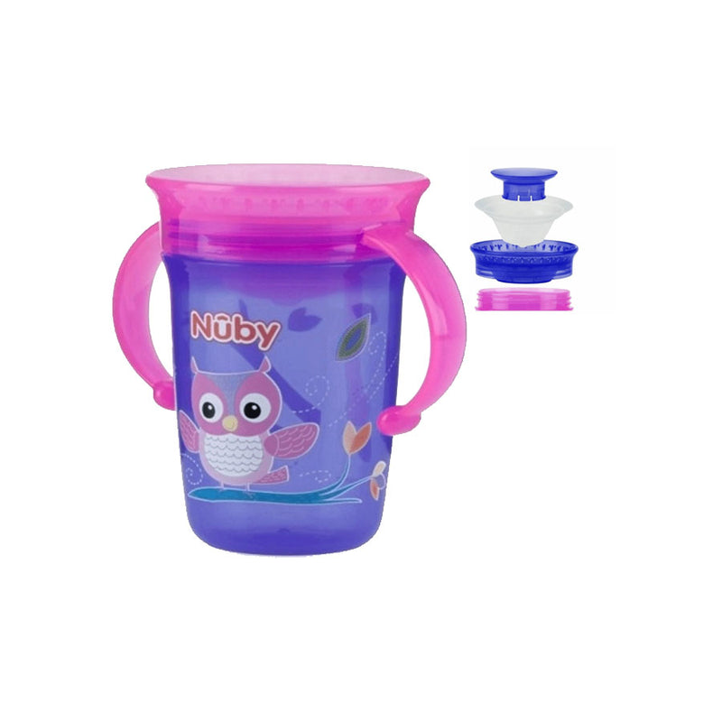 Copo Infantil Com Alça 360º Decorado 240ml - Nûby