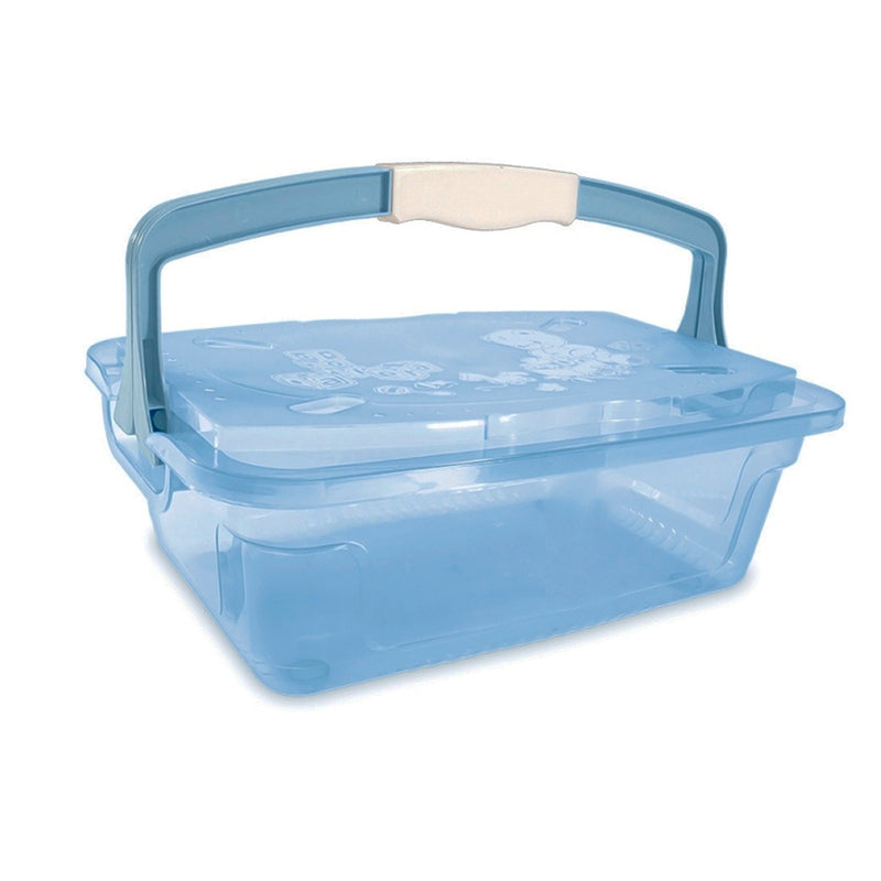 Organizador Infantil Adoleta Bebê com Alça  Fofura Translúcido Azul - 10L