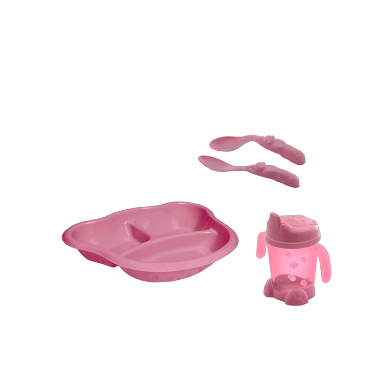 Kit Alimentação - Prato  Com Divisória - Porta Suco - Colheres