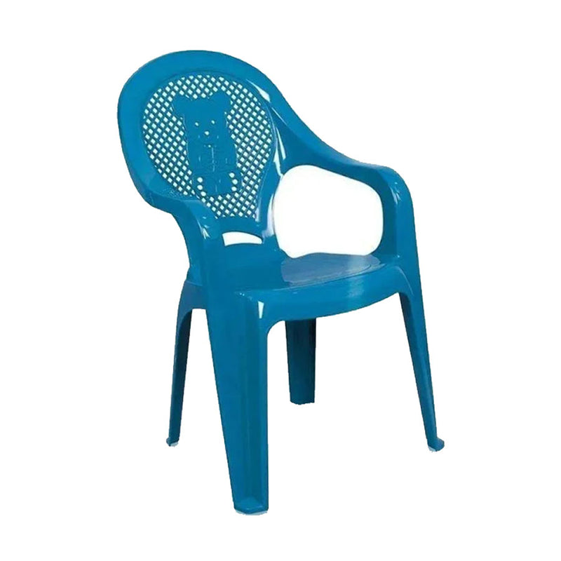 CADEIRA PLÁSTICA INFANTIL AZUL COM BRAÇO