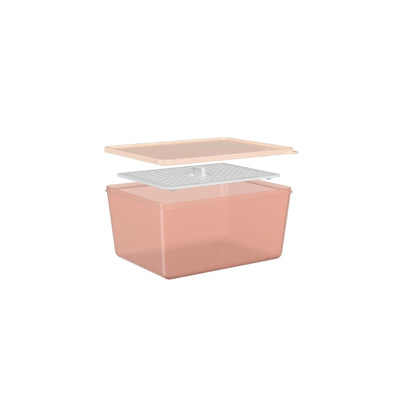 Pote com Grade Translúcido Basic Rosa 2,2L