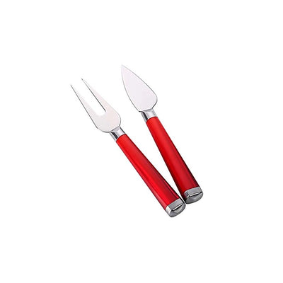 Conjunto Para Queijo 2 Peças Em Aço Inox - Vermelho Carmim