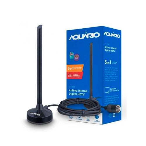 Antena Interna DTV-100P Aquario TV Digital HDTV Preto