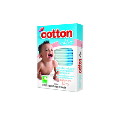 Hastes Flexíveis Cartucho Com Visor Baby Care Boy Com 75 Unid - Cotton Line