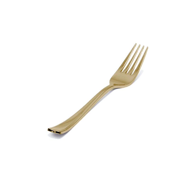 Garfo de Plástico Descartável de Luxo Dourado