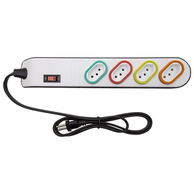 Filtro de Linha 4 Tomadas 2P+T 3X0,75 Bivolt - Preto