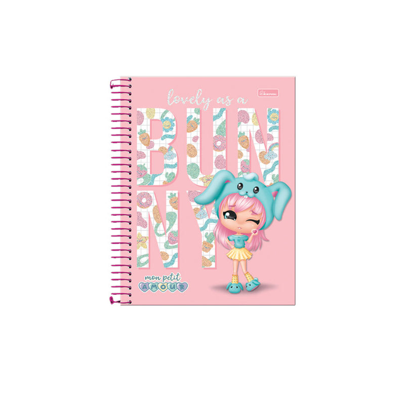 Caderno Espiral Capa Dura Mon Petit Amour 80 Folhas - Cadersil