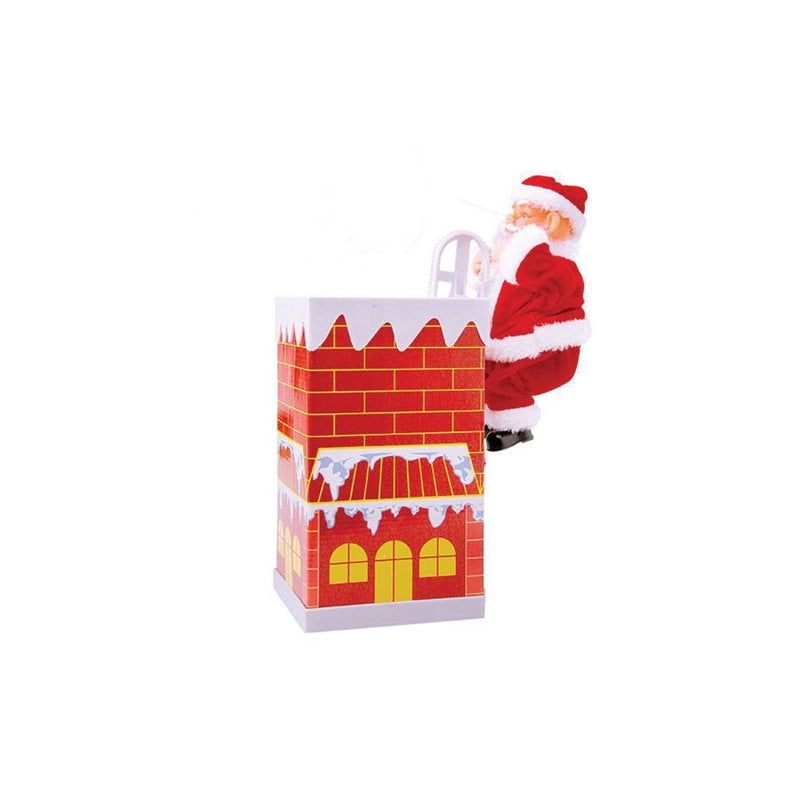 Papai Noel Musical com Movimento Entra e Sai da Casinha 21cm
