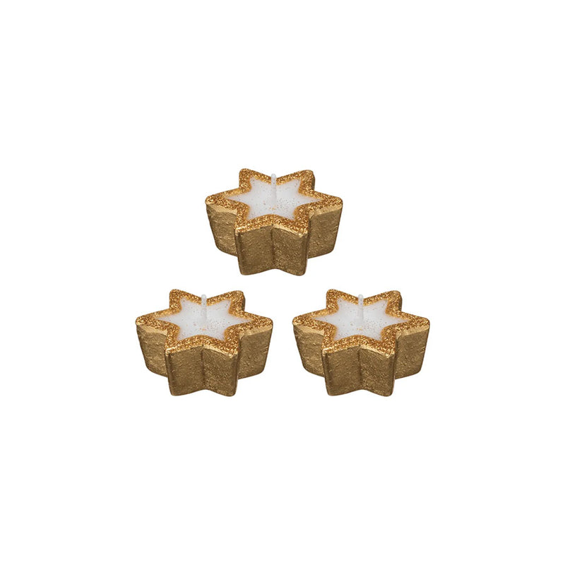 Velas Natalinas Base Cerâmica 3 Unidades 5cm