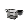 Mini Cesta Retangular em aço inox com Molheira em Melamina - Preto