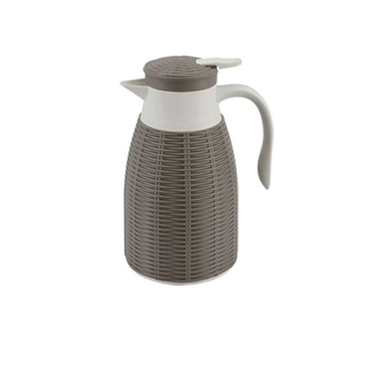 Garrafa Térmica Revestida com Rattan de Plástico CINZA - 1l
