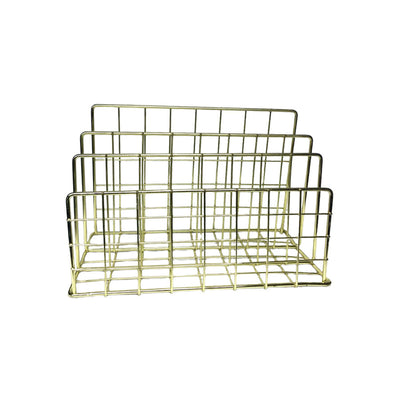 Organizador de Papel para Escritório Dourado 24cm
