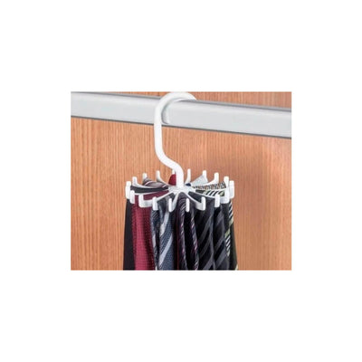 Cabide Plastico Giratorio para Gravatas cor Branco 10,8x10,8x11cm - RY060903