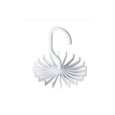 Cabide Plastico Giratorio para Gravatas cor Branco 10,8x10,8x11cm - RY060903