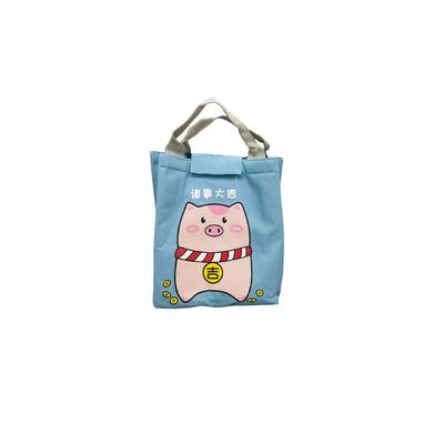 Bolsa Térmica Azul Estampa Porquinho 25cm