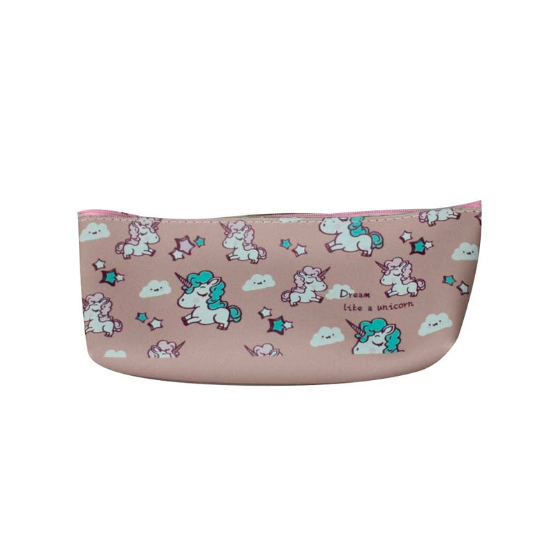 ESTOJO  PORTA CANETA UNICÓRNIO ROSA 21CM
