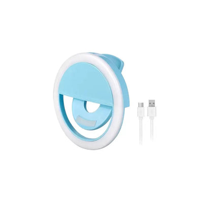 Ring Light Clipe Anel Led Flash Celular Universal - AZUL