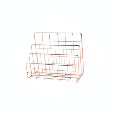 Organizador de Papel para Escritório Rose Gold 15cm