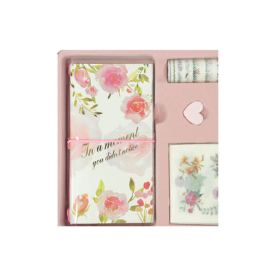 Kit  Agenda e Post It para Anotações - Flores