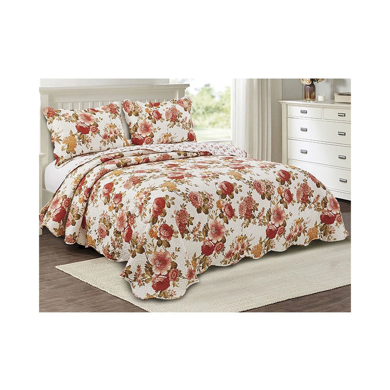 Colcha Patchwork  Queen Size - Dupla Face - com Porta Travesseiros