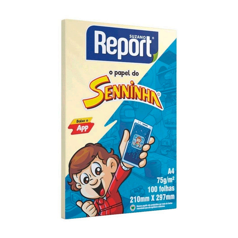 Papel Sulfite A4 Report Amarelo 75grs 100 Folhas