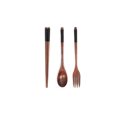 TALHERES ORIENTAIS DE BAMBU PORTÁTEIS
