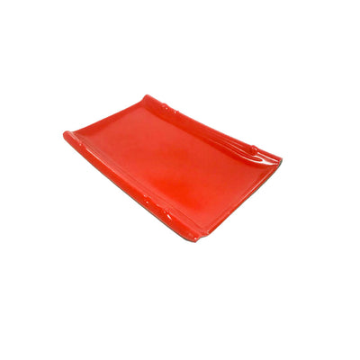 Bandeja Retangular Melamina Preta e Vermelha 16cm