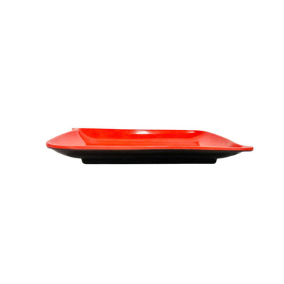 Bandeja em Melamina Vermelho e Preta 21cm