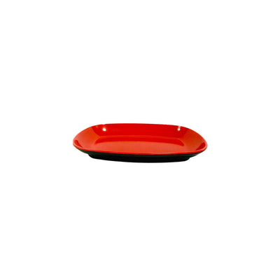 Bandeja em Melamina Vermelho e Preta 26cm