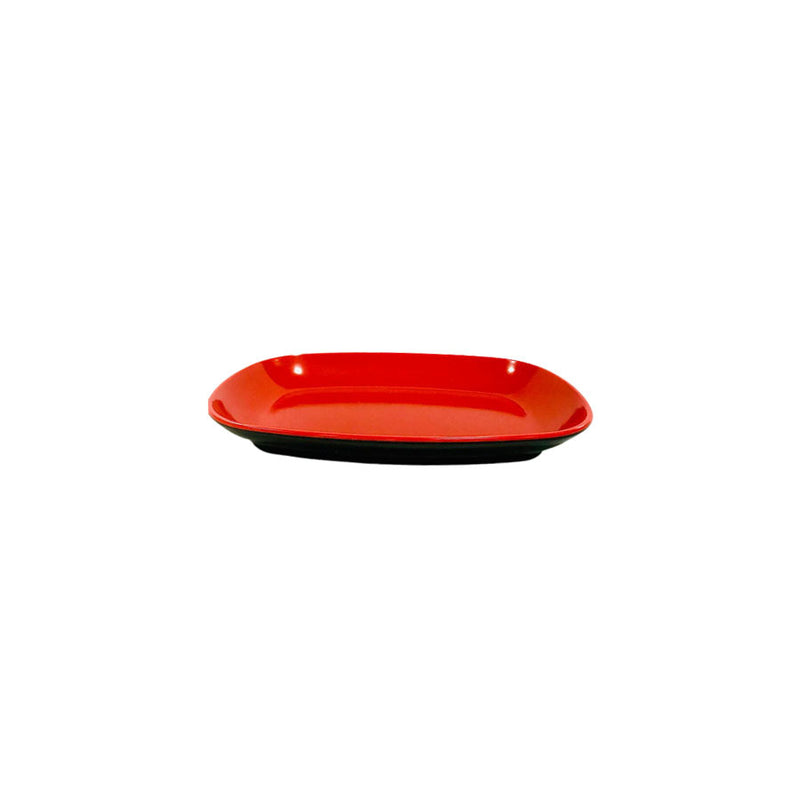 Bandeja em Melamina Vermelho e Preta 26cm