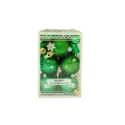 Jogo de Bolas Natalina 6cm Verde 13 Peças